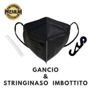 ffp2 nera con gancio