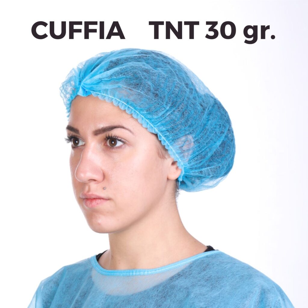 cuffia monouso tnt azzurra