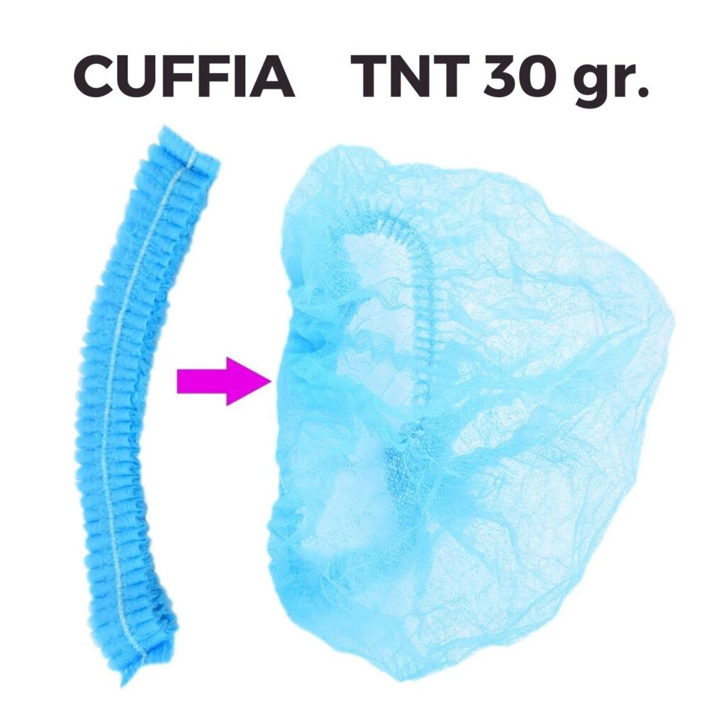 cuffia monouso tnt azzurra