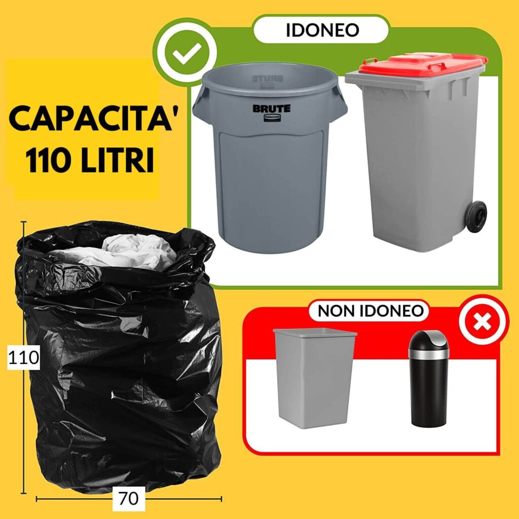 sacchi neri immondizia 70 x 110