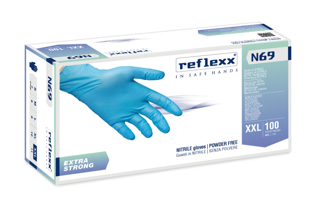 Guanti In Nitrile Senza Polvere Extra Strong Reflexx N69