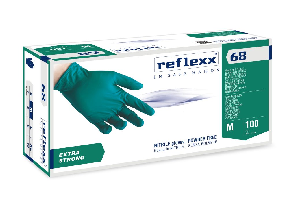 Guanti In Nitrile Senza Polvere Reflexx 68 – gr. 6,0 (M)