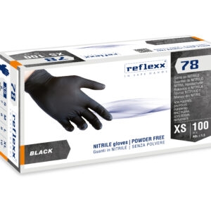 Guanti In Nitrile Neri Senza Polvere Reflexx 78 – gr. 4,0 (M)