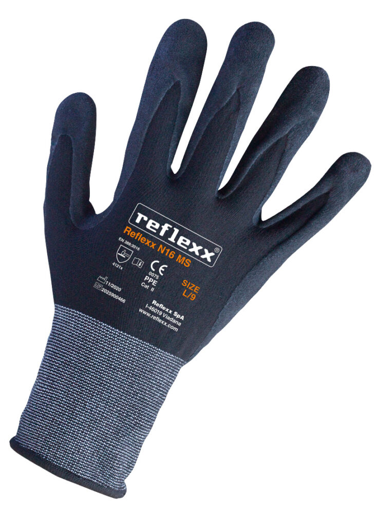 Guanti da lavoro Supportati In Nitrile MicroSandy Reflexx N16 MS